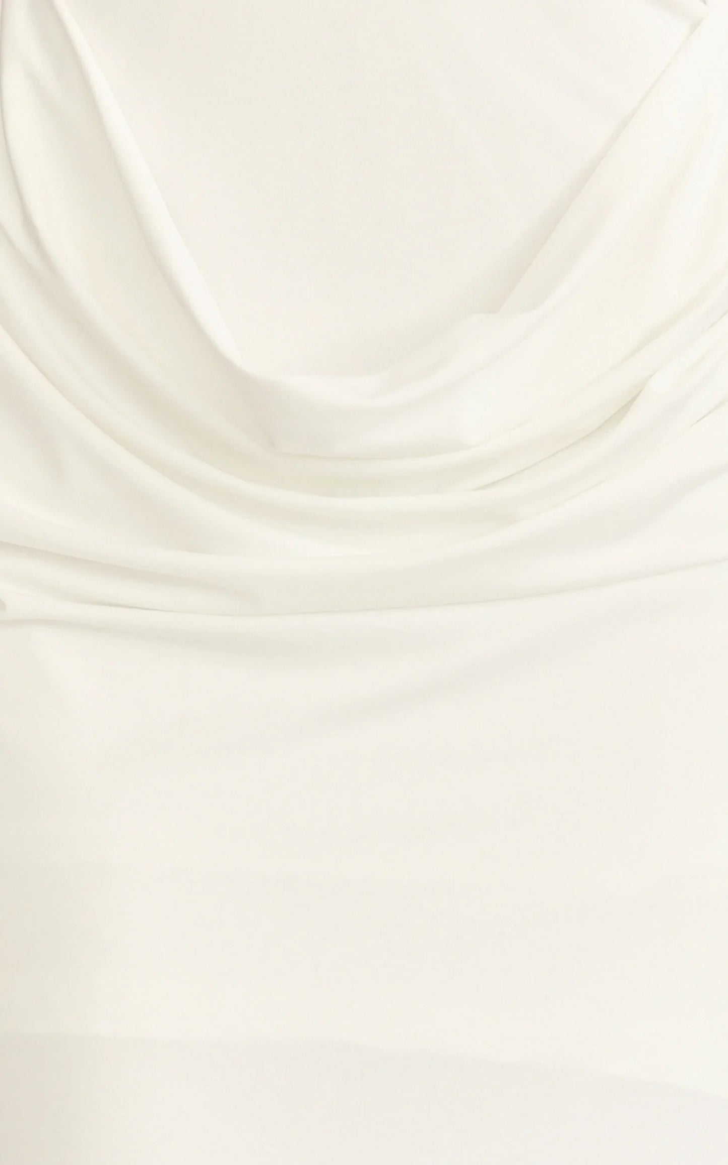 Heath Maxi Dress - Scoop Halter Neck With Drape Front Skirt Back Split Dress in Off White
