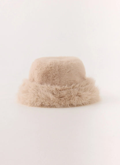 December Bliss Faux Fur Hat - Cream
