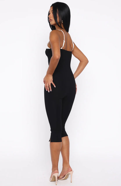 Come Back For Me Capri Jumpsuit Black