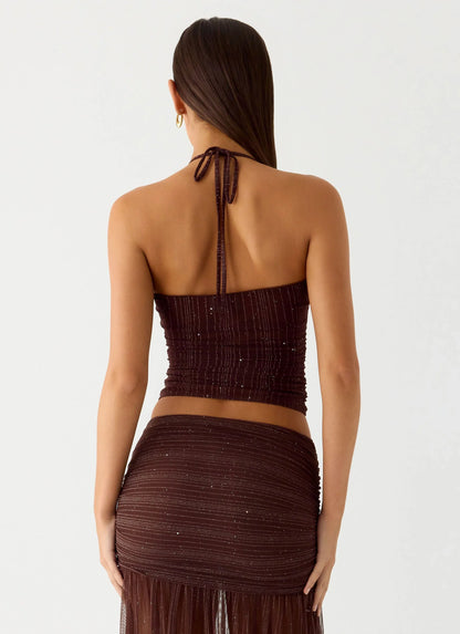 Sparkling Night Top - Chocolate