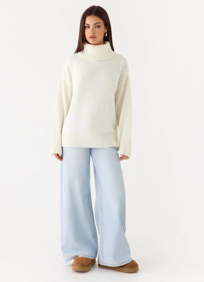 Gabrielle Knit Sweater - Ivory Cream